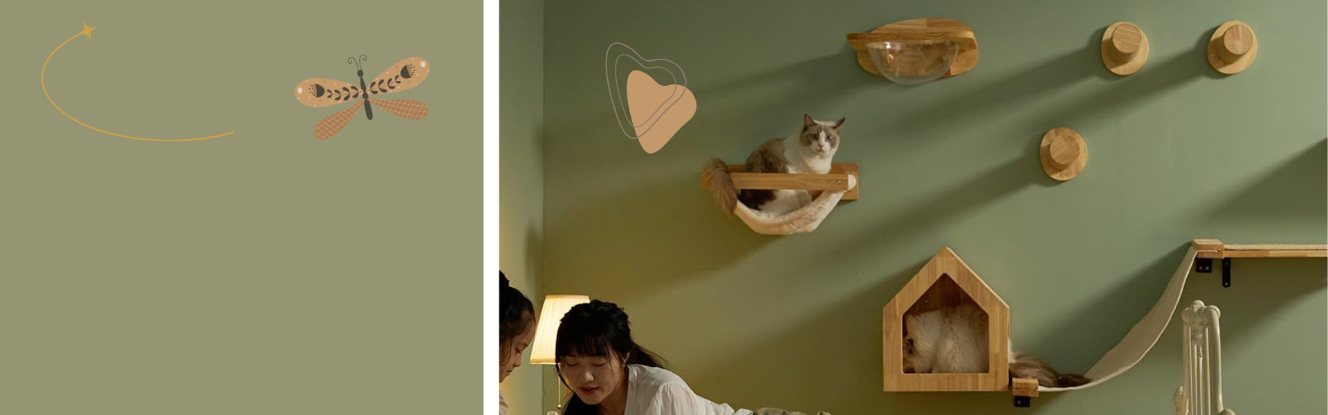 kedi duvar parkuru, kedi evi, kedi yatağı
